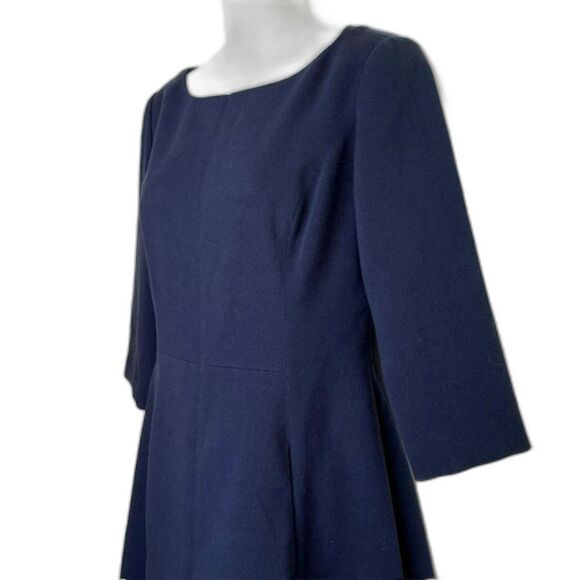 VINCE CAMUTO NAVY BLUE KNIT DRESS BACK ZIPPER SIZE 8 WITH POCKETS - Picture 3 of 11